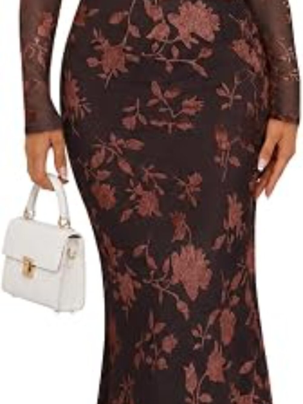 Womens Fall Velvet Formal Wedding Guest Maxi Dress - Picture 5 of 5
